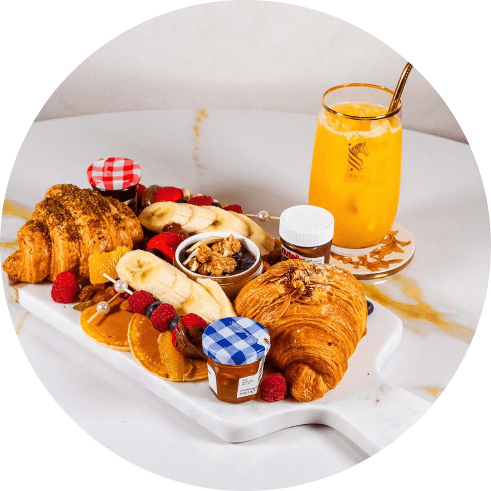 delicious meal with drink